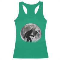 Disc Golf Bigfoot Racerback Tank Top Funny Cool Full Moon & Trees Sasquatch - Wonder Print Shop