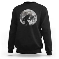 Disc Golf Bigfoot Sweatshirt Funny Cool Full Moon & Trees Sasquatch - Wonder Print Shop