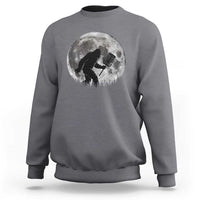 Disc Golf Bigfoot Sweatshirt Funny Cool Full Moon & Trees Sasquatch - Wonder Print Shop