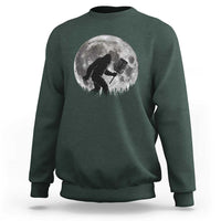 Disc Golf Bigfoot Sweatshirt Funny Cool Full Moon & Trees Sasquatch - Wonder Print Shop