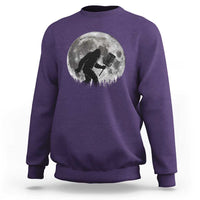 Disc Golf Bigfoot Sweatshirt Funny Cool Full Moon & Trees Sasquatch - Wonder Print Shop