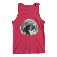 Disc Golf Bigfoot Tank Top Funny Cool Full Moon & Trees Sasquatch - Wonder Print Shop