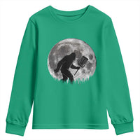 Disc Golf Bigfoot Youth Sweatshirt Funny Cool Full Moon & Trees Sasquatch - Wonder Print Shop