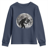 Disc Golf Bigfoot Youth Sweatshirt Funny Cool Full Moon & Trees Sasquatch - Wonder Print Shop