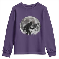 Disc Golf Bigfoot Youth Sweatshirt Funny Cool Full Moon & Trees Sasquatch - Wonder Print Shop