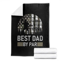 Disc Golf Best Dad By Par Throw Blanket Funny Sports Golfer Frisbee Camo American Flag - Wonder Print Shop