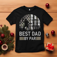 Disc Golf Best Dad By Par T Shirt Funny Sports Golfer Frisbee Camo American Flag - Wonder Print Shop
