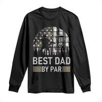 Disc Golf Best Dad By Par Long Sleeve Shirt Funny Sports Golfer Frisbee Camo American Flag - Wonder Print Shop
