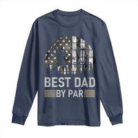 Disc Golf Best Dad By Par Long Sleeve Shirt Funny Sports Golfer Frisbee Camo American Flag - Wonder Print Shop