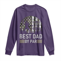 Disc Golf Best Dad By Par Long Sleeve Shirt Funny Sports Golfer Frisbee Camo American Flag - Wonder Print Shop