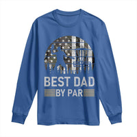 Disc Golf Best Dad By Par Long Sleeve Shirt Funny Sports Golfer Frisbee Camo American Flag - Wonder Print Shop