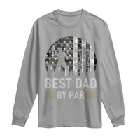 Disc Golf Best Dad By Par Long Sleeve Shirt Funny Sports Golfer Frisbee Camo American Flag - Wonder Print Shop