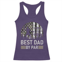 Disc Golf Best Dad By Par Racerback Tank Top Funny Sports Golfer Frisbee Camo American Flag - Wonder Print Shop