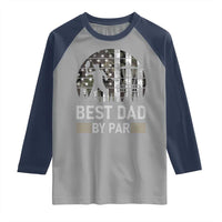 Disc Golf Best Dad By Par Raglan Shirt Funny Sports Golfer Frisbee Camo American Flag - Wonder Print Shop