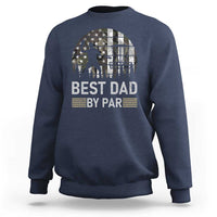 Disc Golf Best Dad By Par Sweatshirt Funny Sports Golfer Frisbee Camo American Flag - Wonder Print Shop