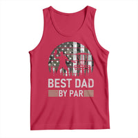 Disc Golf Best Dad By Par Tank Top Funny Sports Golfer Frisbee Camo American Flag - Wonder Print Shop