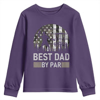 Disc Golf Best Dad By Par Youth Sweatshirt Funny Sports Golfer Frisbee Camo American Flag - Wonder Print Shop