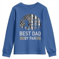 Disc Golf Best Dad By Par Youth Sweatshirt Funny Sports Golfer Frisbee Camo American Flag - Wonder Print Shop