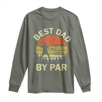 Best Dad By Par Disc Golf Long Sleeve Shirt American Camouflage FlaG