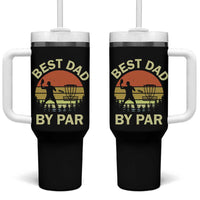 Best Dad By Par Disc Golf Tumbler With Handle American Camouflage Flag