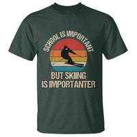 Skiing T Shirt School Is Important But Skiing Is Importanter Ski Funny Gift - Wonder Print Shop