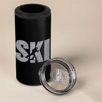 Cool Distressed Skiing 4 in 1 Can Cooler Tumbler for Skiers