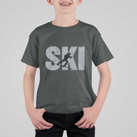 Cool Distressed Skiing T Shirt For Kid for Skiers - Wonder Print Shop