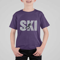 Cool Distressed Skiing T Shirt For Kid for Skiers - Wonder Print Shop