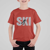 Cool Distressed Skiing T Shirt For Kid for Skiers - Wonder Print Shop