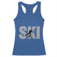 Cool Distressed Skiing Racerback Tank Top for Skiers