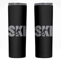 Cool Distressed Skiing Skinny Tumbler for Skiers