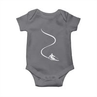 Skiing Baby Onesie Skier With Tracks In Deep Powder Snow Freeride Gift