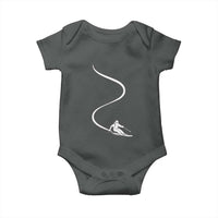Skiing Baby Onesie Skier With Tracks In Deep Powder Snow Freeride Gift
