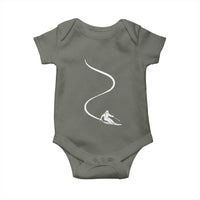 Skiing Baby Onesie Skier With Tracks In Deep Powder Snow Freeride Gift