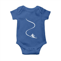 Skiing Baby Onesie Skier With Tracks In Deep Powder Snow Freeride Gift
