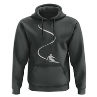 Skiing Hoodie Skier With Tracks In Deep Powder Snow Freeride Gift