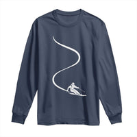 Skiing Long Sleeve Shirt Skier With Tracks In Deep Powder Snow Freeride Gift