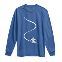 Skiing Long Sleeve Shirt Skier With Tracks In Deep Powder Snow Freeride Gift