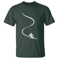 Skiing T Shirt Skier With Tracks In Deep Powder Snow Freeride Gift - Wonder Print Shop
