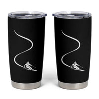 Skiing Tumbler Cup Skier With Tracks In Deep Powder Snow Freeride Gift