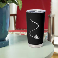 Skiing Tumbler Cup Skier With Tracks In Deep Powder Snow Freeride Gift