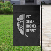 Ice Hockey Player Garden Flag Funny Eat Sleep Hockey Repeat Sport Fan - Wonder Print Shop