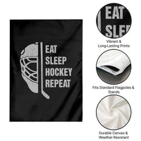 Ice Hockey Player Garden Flag Funny Eat Sleep Hockey Repeat Sport Fan - Wonder Print Shop