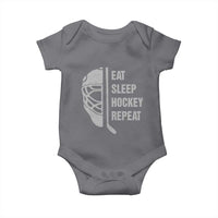 Ice Hockey Player Baby Onesie Funny Eat Sleep Hockey Repeat Sport Fan - Wonder Print Shop