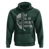 Ice Hockey Player Hoodie Funny Eat Sleep Hockey Repeat Sport Fan - Wonder Print Shop