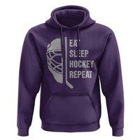 Ice Hockey Player Hoodie Funny Eat Sleep Hockey Repeat Sport Fan - Wonder Print Shop