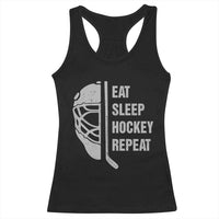 Ice Hockey Player Racerback Tank Top Funny Eat Sleep Hockey Repeat Sport Fan - Wonder Print Shop