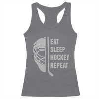 Ice Hockey Player Racerback Tank Top Funny Eat Sleep Hockey Repeat Sport Fan - Wonder Print Shop