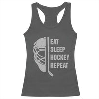 Ice Hockey Player Racerback Tank Top Funny Eat Sleep Hockey Repeat Sport Fan - Wonder Print Shop