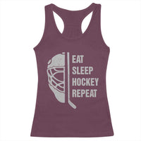 Ice Hockey Player Racerback Tank Top Funny Eat Sleep Hockey Repeat Sport Fan - Wonder Print Shop